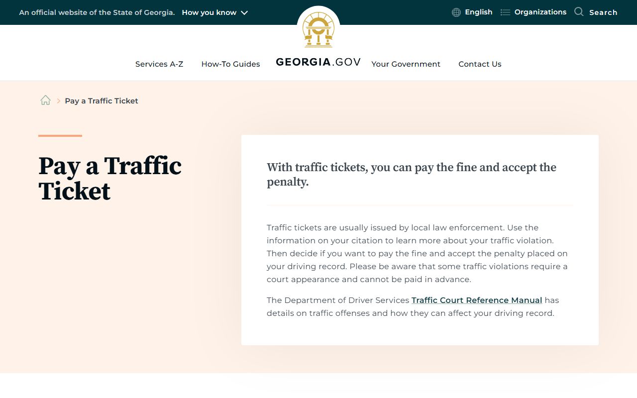 Crawford County traffic court records Georgia.gov payment guide