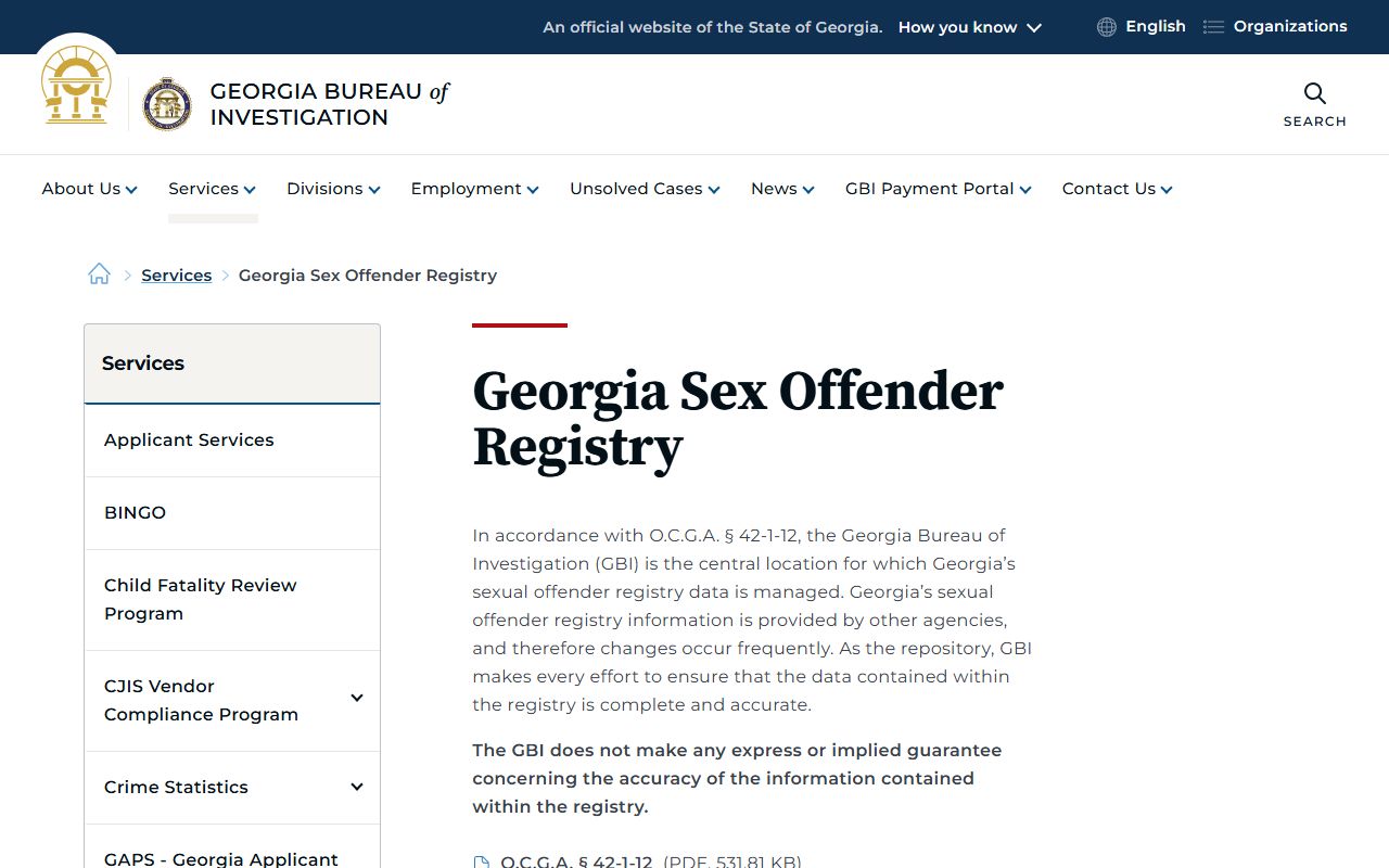 Crawford County warrant records Georgia sex offender registry service